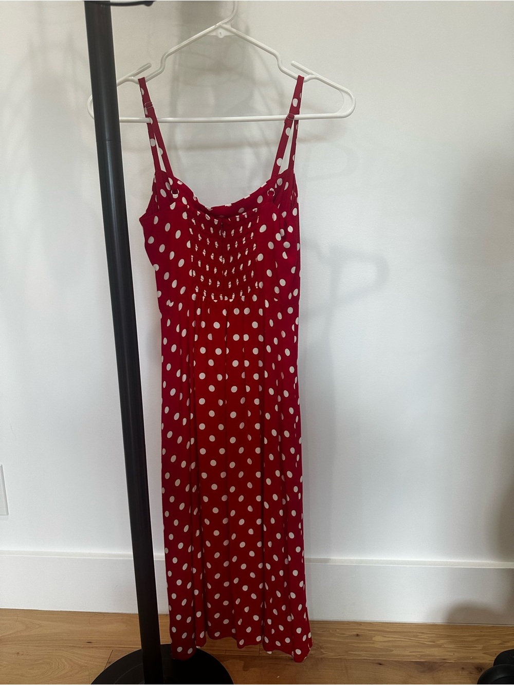 Reformation Red and White Polka Dot Midi Dress - Picture 6 of 7
